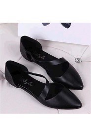 Women's Shoes Leatherette Flat Heel Comfort / Pointed Toe Flats Outdoor / Casual Black / Red / White