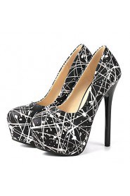 Women's Shoes Leatherette Stiletto Heel Heels Heels Party & Evening Black / White