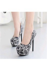 Women's Shoes Leatherette Stiletto Heel Heels Heels Party & Evening Black / White