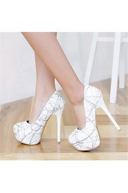 Women's Shoes Leatherette Stiletto Heel Heels Heels Party & Evening Black / White