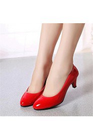 Women's Shoes Leatherette Low Heel Heels Heels Outdoor / Casual Black / Pink / Red / White / Beige