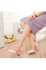 Women's Shoes Heel Heels / Square Toe Heels Office & Career / Dress / Casual Black / Blue / Pink