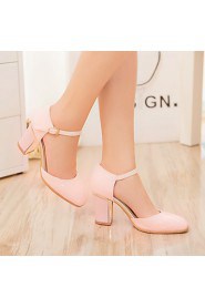 Women's Shoes Heel Heels / Square Toe Heels Office & Career / Dress / Casual Black / Blue / Pink