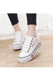 Women's Shoes Low Heel Round Toe Fashion Sneakers Casual Black/Blue/Red/White