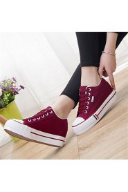 Women's Shoes Low Heel Round Toe Fashion Sneakers Casual Black/Blue/Red/White