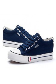 Women's Shoes Low Heel Round Toe Fashion Sneakers Casual Black/Blue/Red/White