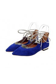 Women's Shoes Flat Heel Mary / Ankle Strap / Pointed Toe Flats Outdoor / Dress / Casual Black / Blue / Red