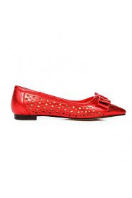 Women's Shoes Flat Heel Comfort /Bowknot/ Pointed Toe Flats Office & Career / Dress / Casual Pink / Red