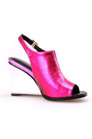 Women's Shoes Cowhide Wedge Heel Wedges / Heels / Peep Toe / Slingback Sandals / Heels Outdoor / Party