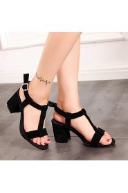 Women's Shoes Leatherette Chunky Heel Peep Toe Sandals Wedding / Office & Career / Party & Evening