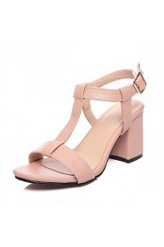 Women's Shoes Leatherette Chunky Heel Peep Toe Sandals Wedding / Office & Career / Party & Evening