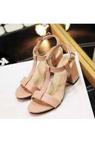 Women's Shoes Leatherette Chunky Heel Peep Toe Sandals Wedding / Office & Career / Party & Evening