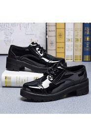 Women's Shoes Leather Wedge Heel Wedges / Gladiator Oxfords Office & Career / Dress / Casual Black