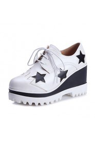 Women's Shoes Wedge Heel Wedges / Platform / Round Toe Oxfords Outdoor / Dress Black / White