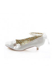 Women's Shoes Silk / Leatherette Low Heel Heels Heels Wedding / Party & Evening / Dress White / Beige