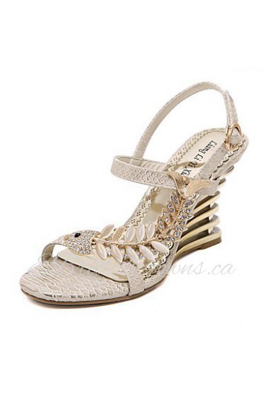 Women's Shoes Synthetic Wedge Heel Open Toe Sandals Party & Evening / Dress Pink / Almond