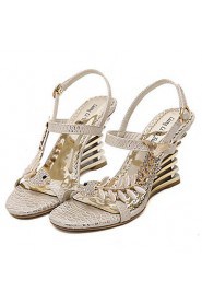 Women's Shoes Synthetic Wedge Heel Open Toe Sandals Party & Evening / Dress Pink / Almond