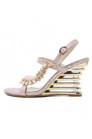 Women's Shoes Synthetic Wedge Heel Open Toe Sandals Party & Evening / Dress Pink / Almond