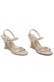 Women's Shoes Synthetic Wedge Heel Open Toe Sandals Party & Evening / Dress Pink / Almond