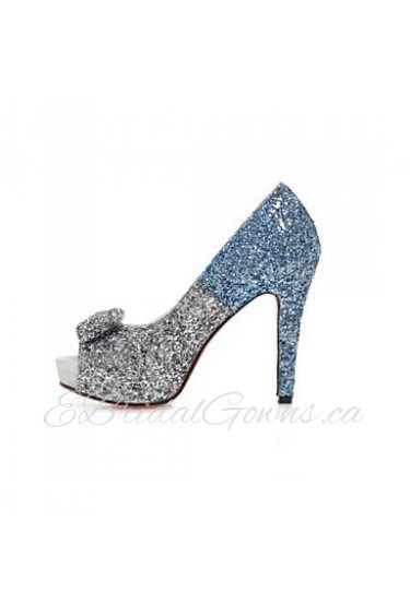 Women's Shoes Glitter Stiletto Heel Heels / Peep Toe / Platform Sandals Wedding / Party & Evening / Casual Blue