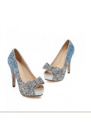 Women's Shoes Glitter Stiletto Heel Heels / Peep Toe / Platform Sandals Wedding / Party & Evening / Casual Blue