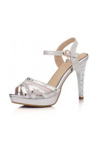 Women's Shoes Stiletto Heel Heels / Peep Toe / Platform Sandals Wedding / Party & Evening / Dress Silver / Gold