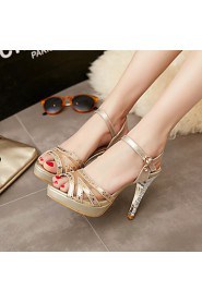 Women's Shoes Stiletto Heel Heels / Peep Toe / Platform Sandals Wedding / Party & Evening / Dress Silver / Gold