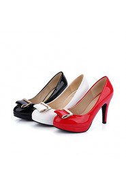 Women's Shoes Stiletto Heel/Round Toe Heels Buckle Party & Evening/Dress Black/Red/White