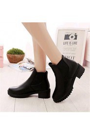 Women's Shoes Leatherette Platform Fashion Boots / Combat Boots Boots Outdoor / Casual Black / Gray