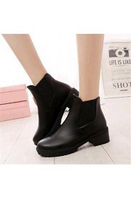 Women's Shoes Leatherette Platform Fashion Boots / Combat Boots Boots Outdoor / Casual Black / Gray