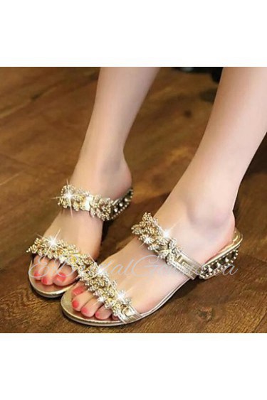 Women's Shoes Fashion Casual Sweet Diamond Flower Chunky Heel Comfort Sandals