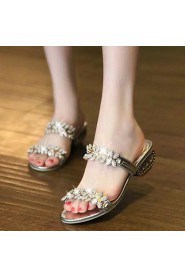 Women's Shoes Fashion Casual Sweet Diamond Flower Chunky Heel Comfort Sandals