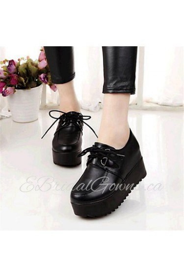 Women's Shoes Leatherette Platform Creepers Fashion Sneakers Outdoor / Casual Black / White