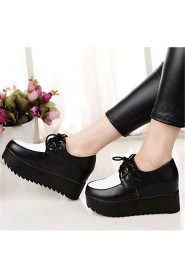 Women's Shoes Leatherette Platform Creepers Fashion Sneakers Outdoor / Casual Black / White