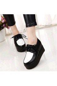 Women's Shoes Leatherette Platform Creepers Fashion Sneakers Outdoor / Casual Black / White