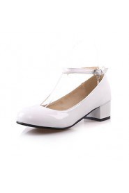 Women's Shoes Leatherette Chunky Heel Heels Heels Office & Career / Dress / Casual Black / Blue / Pink / White