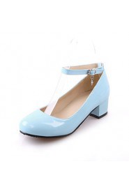 Women's Shoes Leatherette Chunky Heel Heels Heels Office & Career / Dress / Casual Black / Blue / Pink / White