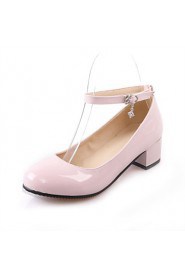 Women's Shoes Leatherette Chunky Heel Heels Heels Office & Career / Dress / Casual Black / Blue / Pink / White