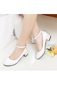 Women's Shoes Leatherette Chunky Heel Heels Heels Office & Career / Dress / Casual Black / Blue / Pink / White