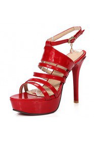 Women's Shoes Stiletto Heel Platform / Open Toe Sandals Wedding / Party & Evening / Dress Black / Red / Beige