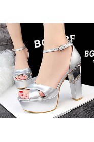 Women's Shoes AmiGirl Wedding/Party/Dress White/Black/Red/Khaki/Silver Chunky Heel Sexy Sandals