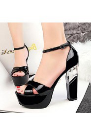 Women's Shoes AmiGirl Wedding/Party/Dress White/Black/Red/Khaki/Silver Chunky Heel Sexy Sandals