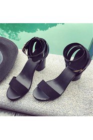 Women's Shoes Chunky Heel Open Toe Sandals Dress / Casual Black / Brown