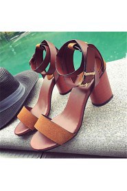 Women's Shoes Chunky Heel Open Toe Sandals Dress / Casual Black / Brown