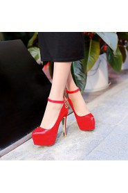 Women's Shoes Stiletto Heel/Platform/Round Toe Heels Party & Evening/Dress Black/Pink/Red/Almond