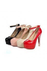 Women's Shoes Stiletto Heel/Platform/Round Toe Heels Party & Evening/Dress Black/Pink/Red/Almond