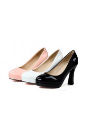 Women's Shoes Spool Heel/Platform/Round Toe Heels Party & Evening/Dress Black/Pink/White