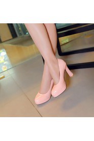 Women's Shoes Spool Heel/Platform/Round Toe Heels Party & Evening/Dress Black/Pink/White