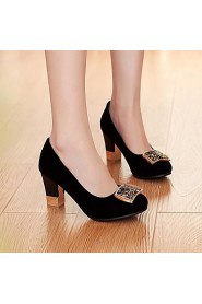 Women's Shoes Round Toe Chunky Heel Pumps Shoes More Colors Available