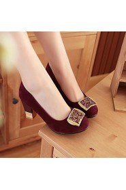 Women's Shoes Round Toe Chunky Heel Pumps Shoes More Colors Available